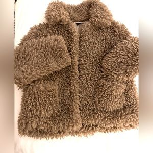 Zara Basics Teddy, Faux Shearling Jacket. In Great Condition, Super fun! Size M